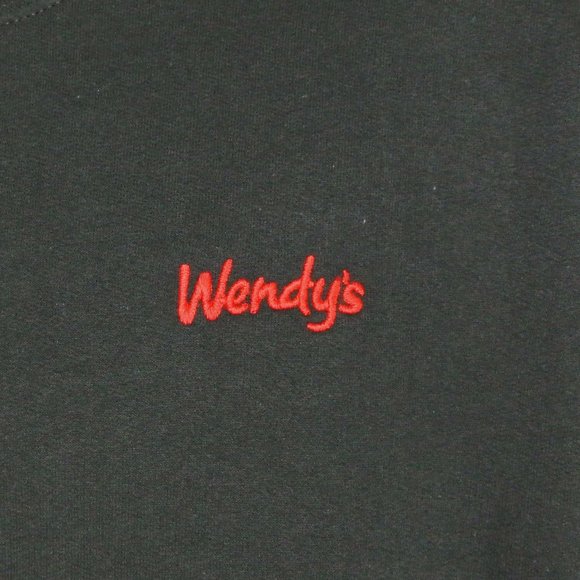 WENDY'S Hamburgers Black Sweatshirt Employee Uniform Shirt Size S Small - Picture 6 of 10
